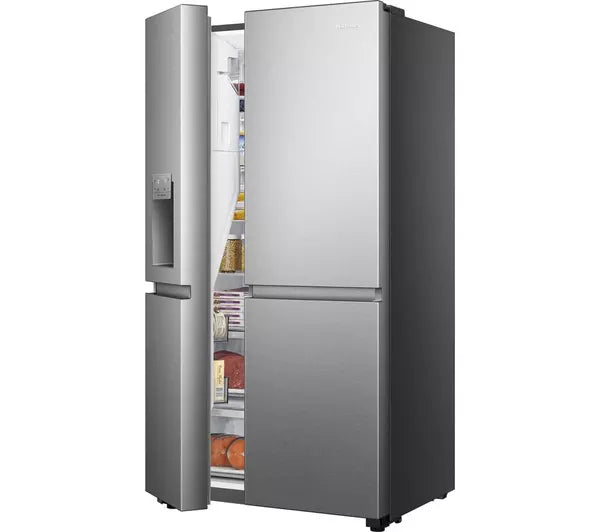 Hisense RS818N4TIE Wifi Connected Non-Plumbed Total No Frost American Fridge Freezer - Stainless Steel (EX-DISPLAY/B)