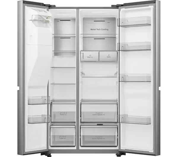 Hisense RS818N4TIE Wifi Connected Non-Plumbed Total No Frost American Fridge Freezer - Stainless Steel (EX-DISPLAY/B)