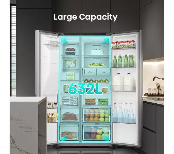 Hisense RS818N4TIE Wifi Connected Non-Plumbed Total No Frost American Fridge Freezer - Stainless Steel (EX-DISPLAY/B)