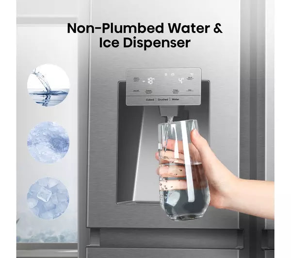 Hisense RS818N4TIE Wifi Connected Non-Plumbed Total No Frost American Fridge Freezer - Stainless Steel (EX-DISPLAY/B)