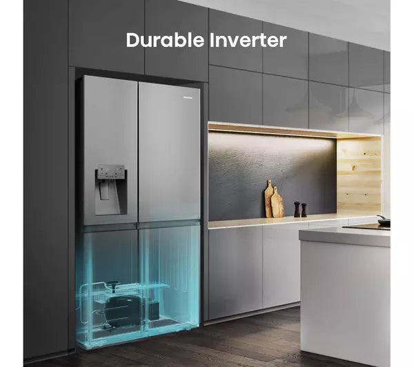 Hisense RS818N4TIE Wifi Connected Non-Plumbed Total No Frost American Fridge Freezer - Stainless Steel (EX-DISPLAY/B)