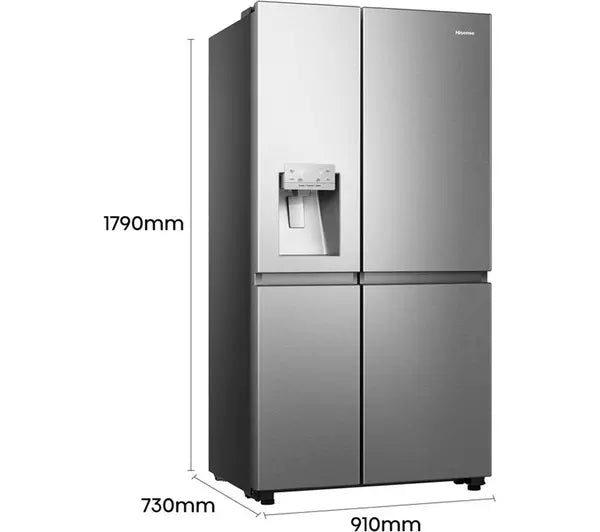Hisense RS818N4TIE Wifi Connected Non-Plumbed Total No Frost American Fridge Freezer - Stainless Steel (EX-DISPLAY/B)