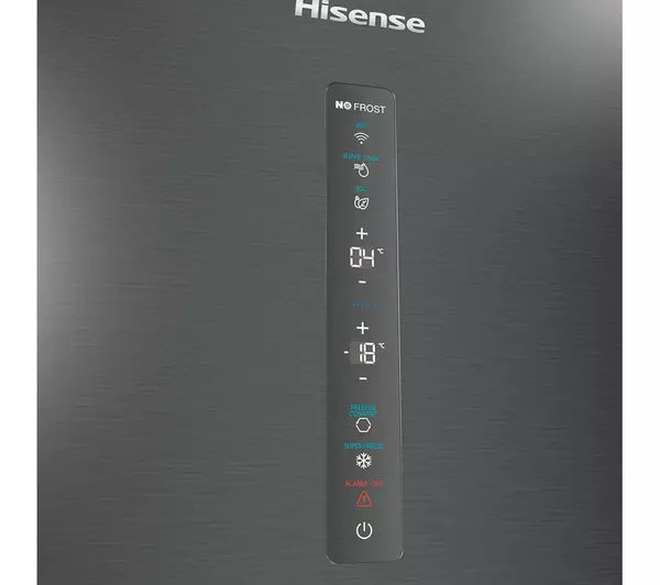 Hisense RB470N4SFCUK Wifi Connected 60/40 Frost Free Fridge Freezer - Stainless Steel / Black (EX-DISPLAY/A)