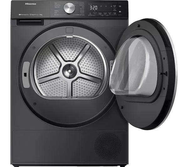 Hisense 5S Series DH5S102BB Wifi Connected 10Kg Heat Pump Tumble Dryer - Black - A+++ Rated (EX-DISPLAY/A)