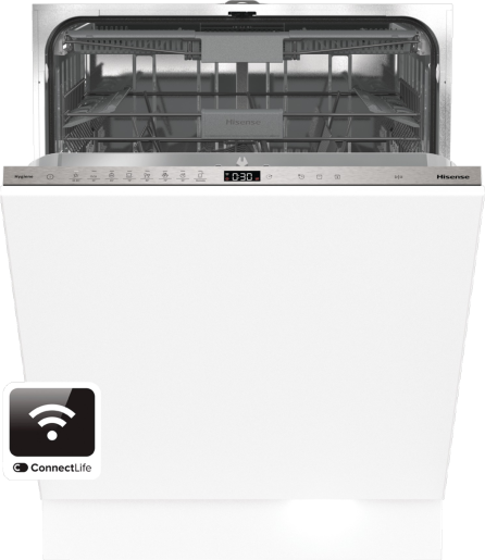 Hisense HV673C60UK Wifi Connected Fully Integrated Standard Dishwasher - Stainless Steel Control Panel with Fixed Door Fixing Kit (EX-DISPLAY/A)