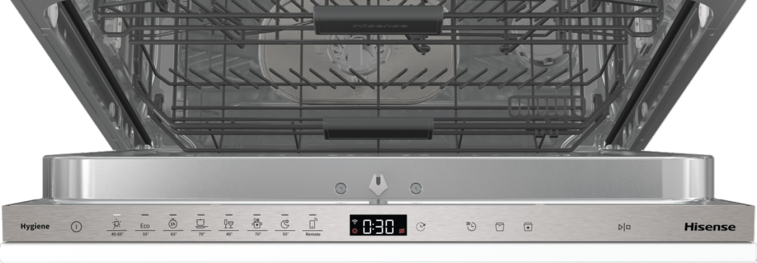 Hisense HV673C60UK Wifi Connected Fully Integrated Standard Dishwasher - Stainless Steel Control Panel with Fixed Door Fixing Kit (EX-DISPLAY/C)