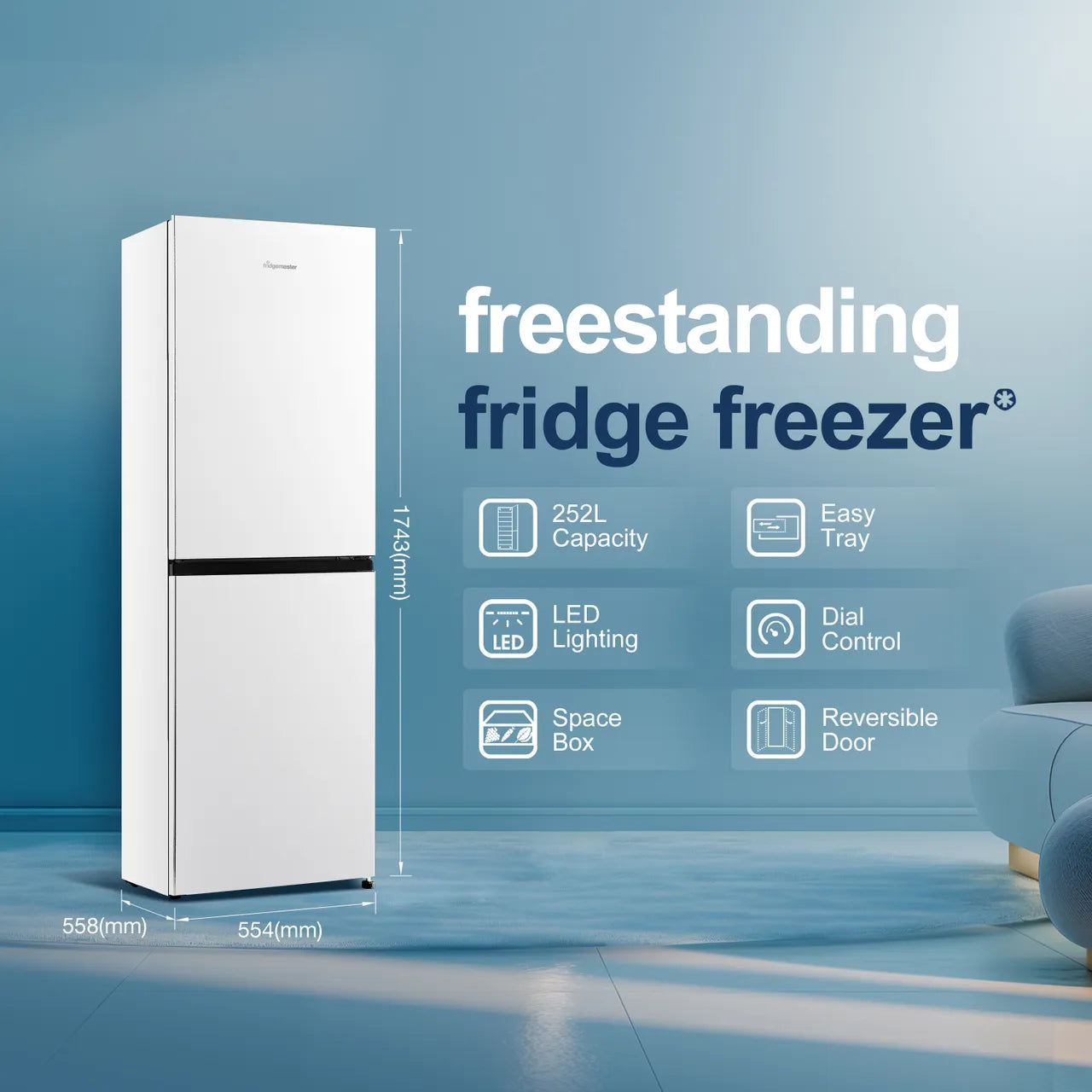 Fridgemaster MC55240E Fridge Freezer - Black (EX-DISPLAY/C)