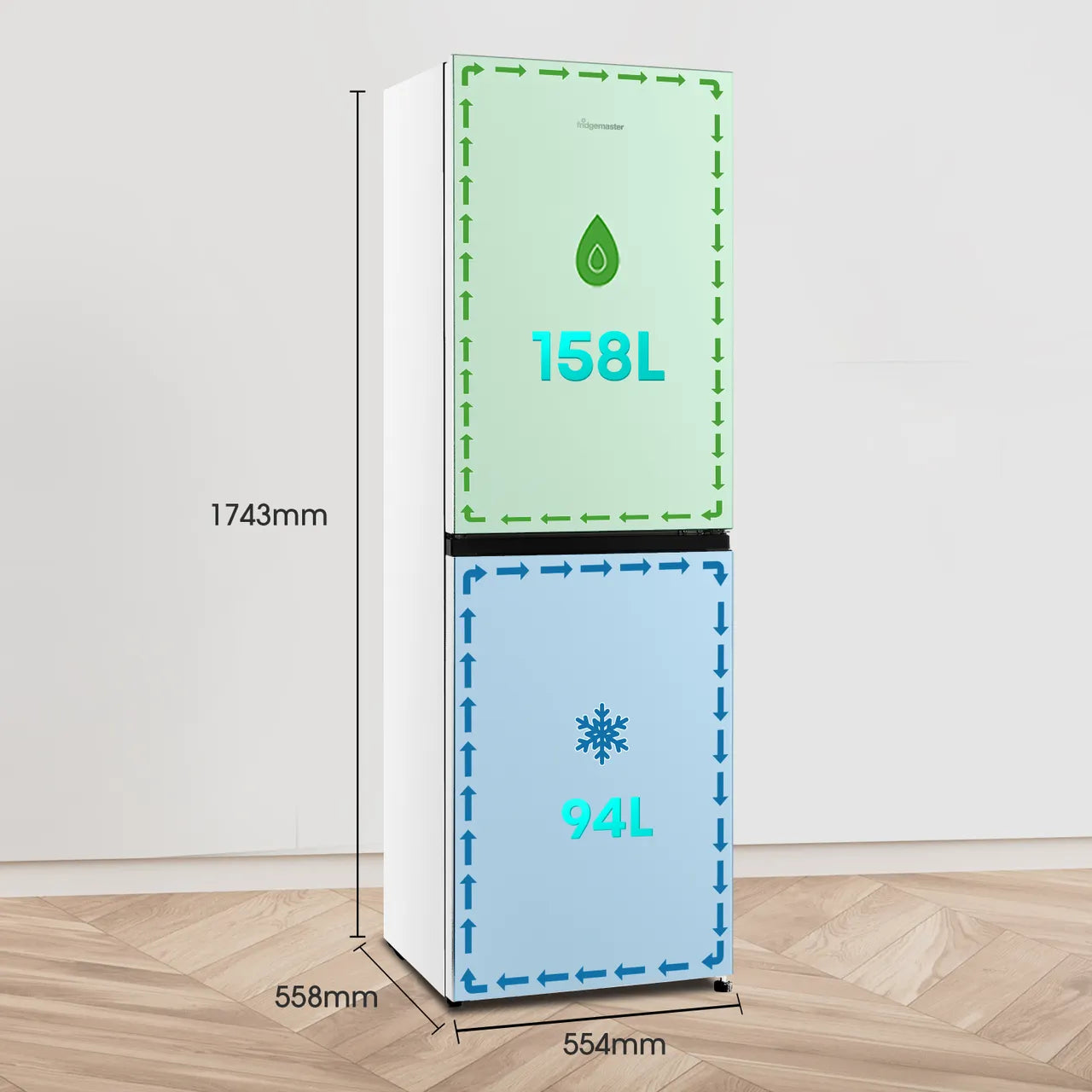 Fridgemaster MC55240E Fridge Freezer - White #17409