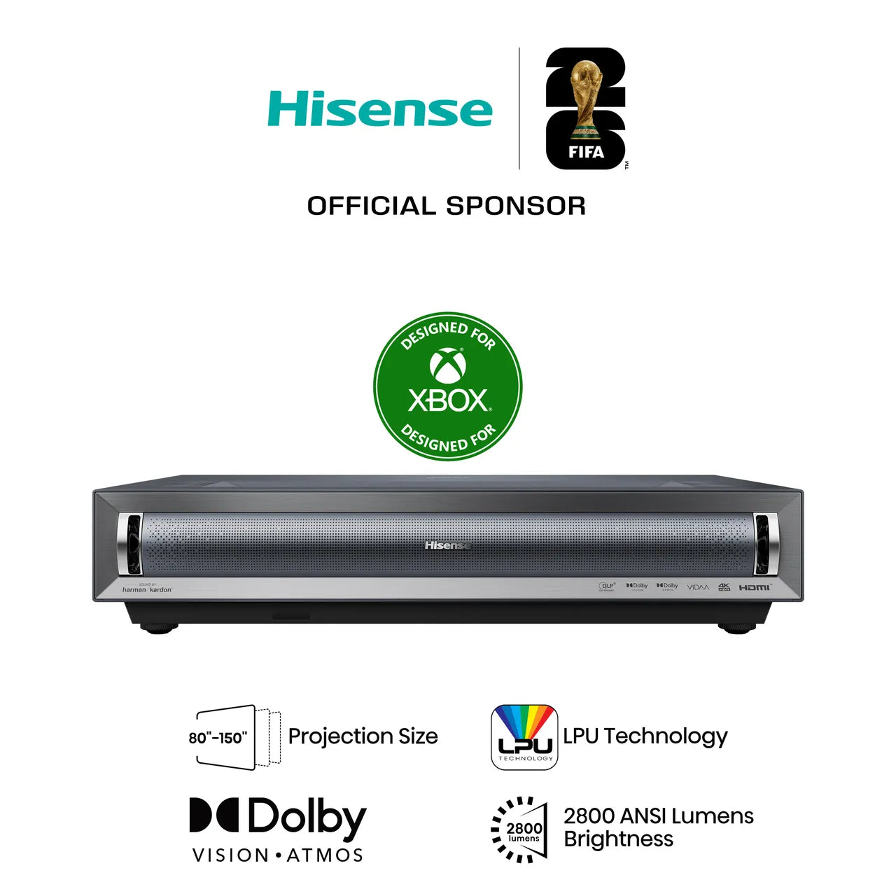 Hisense PX3 4K Ultra HD 4K Ultra HD Laser Projector - Grey (EX-DISPLAY/B)