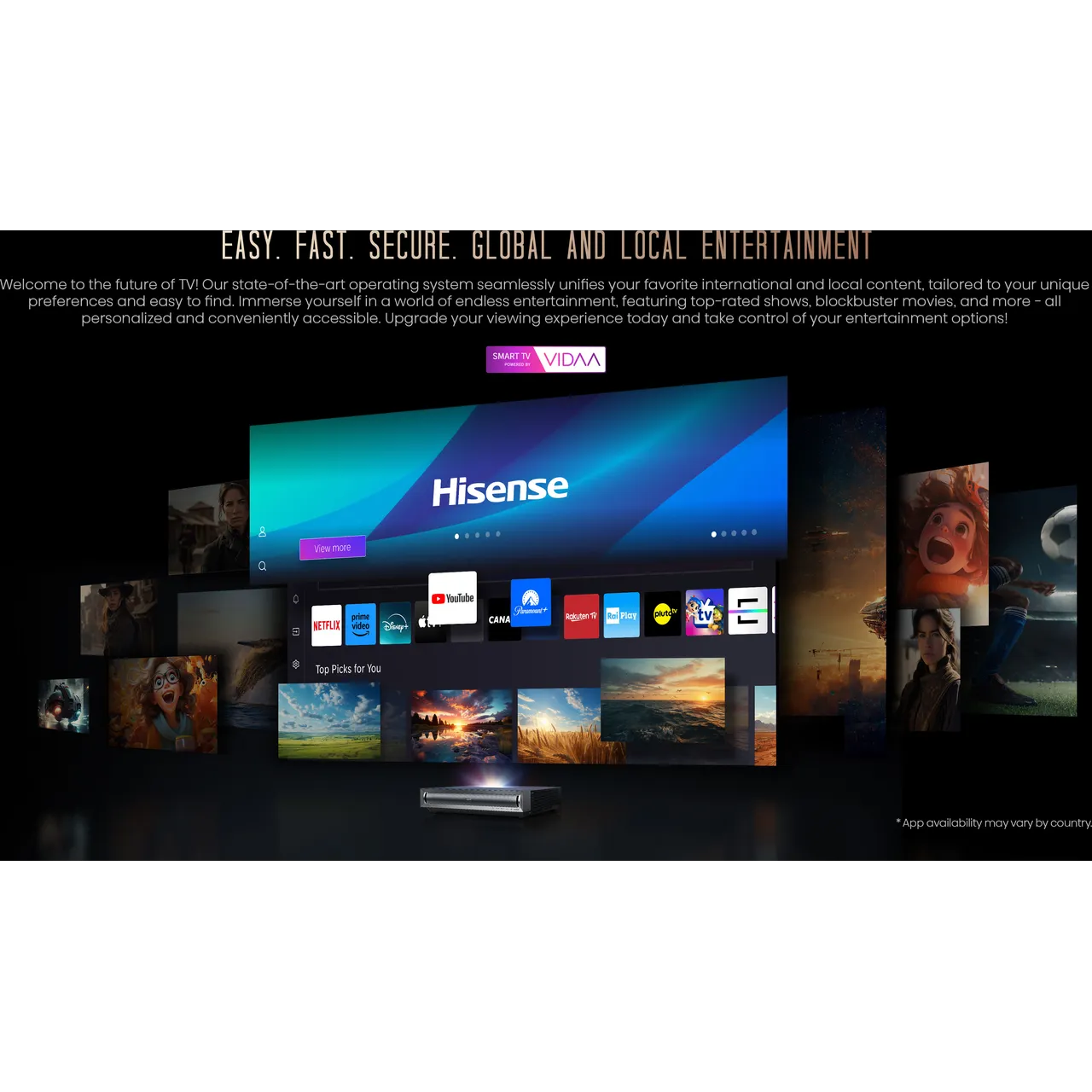 Hisense PX3 4K Ultra HD 4K Ultra HD Laser Projector - Grey (EX-DISPLAY/B)