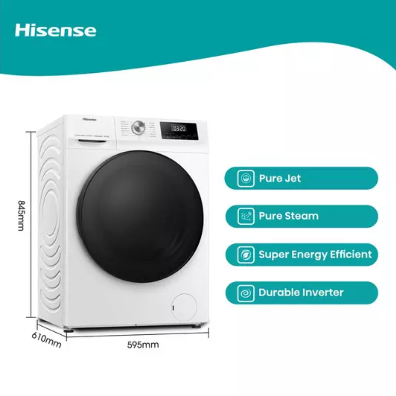 Hisense 3 Series WDQA1014EVJM 10Kg / 6Kg Washer Dryer with 1400 rpm - White (EX-DISPLAY/B)