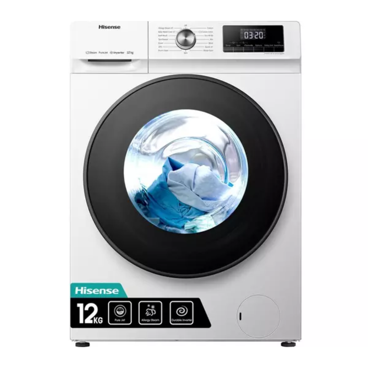 Hisense 3 Series WFQA1214EVJM 12kg Washing Machine with 1400 rpm - White - A Rated (EX-DISPLAY/C)