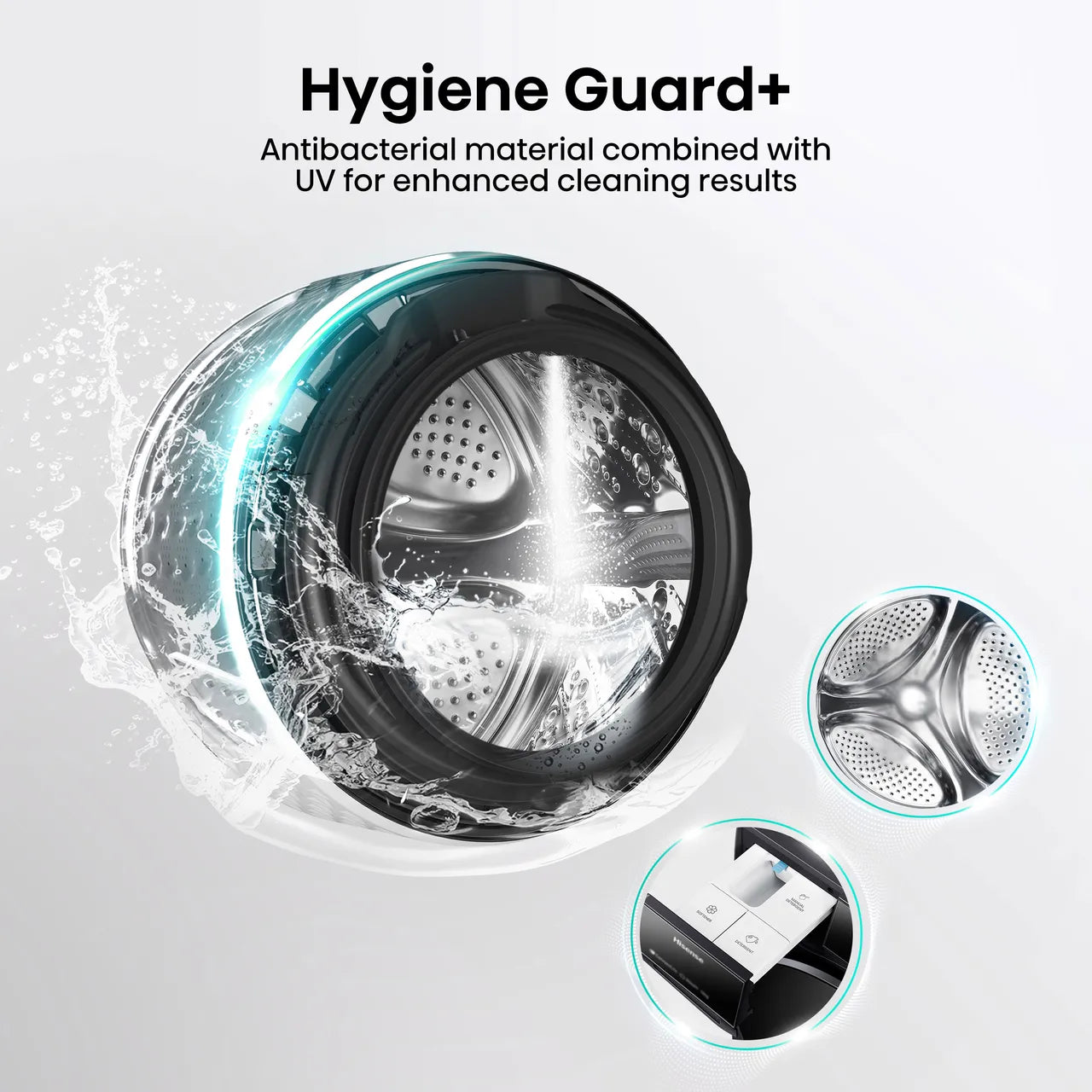 Hisense 7S Series WF7S1247BB 12kg WiFi Connected Washing Machine with 1400 rpm - Black - A Rated (EX-DISPLAY/C)