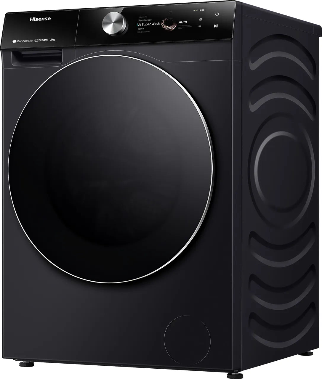 Hisense 7S Series WF7S1247BB 12kg WiFi Connected Washing Machine with 1400 rpm - Black - A Rated (EX-DISPLAY/C)