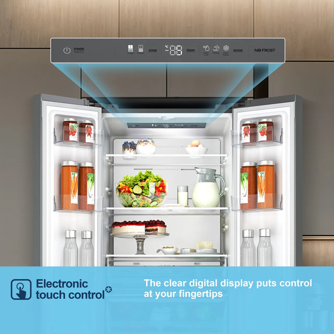 Fridgemaster MF70450ES Total No Frost Multi-door American Fridge Freezer - Silver - E Rated (EX-DISPLAY/C)