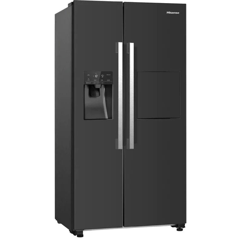 Hisense RS694N4BBE Plumbed Total No Frost American Fridge Freezer - Black (EX-DISPLAY/C)