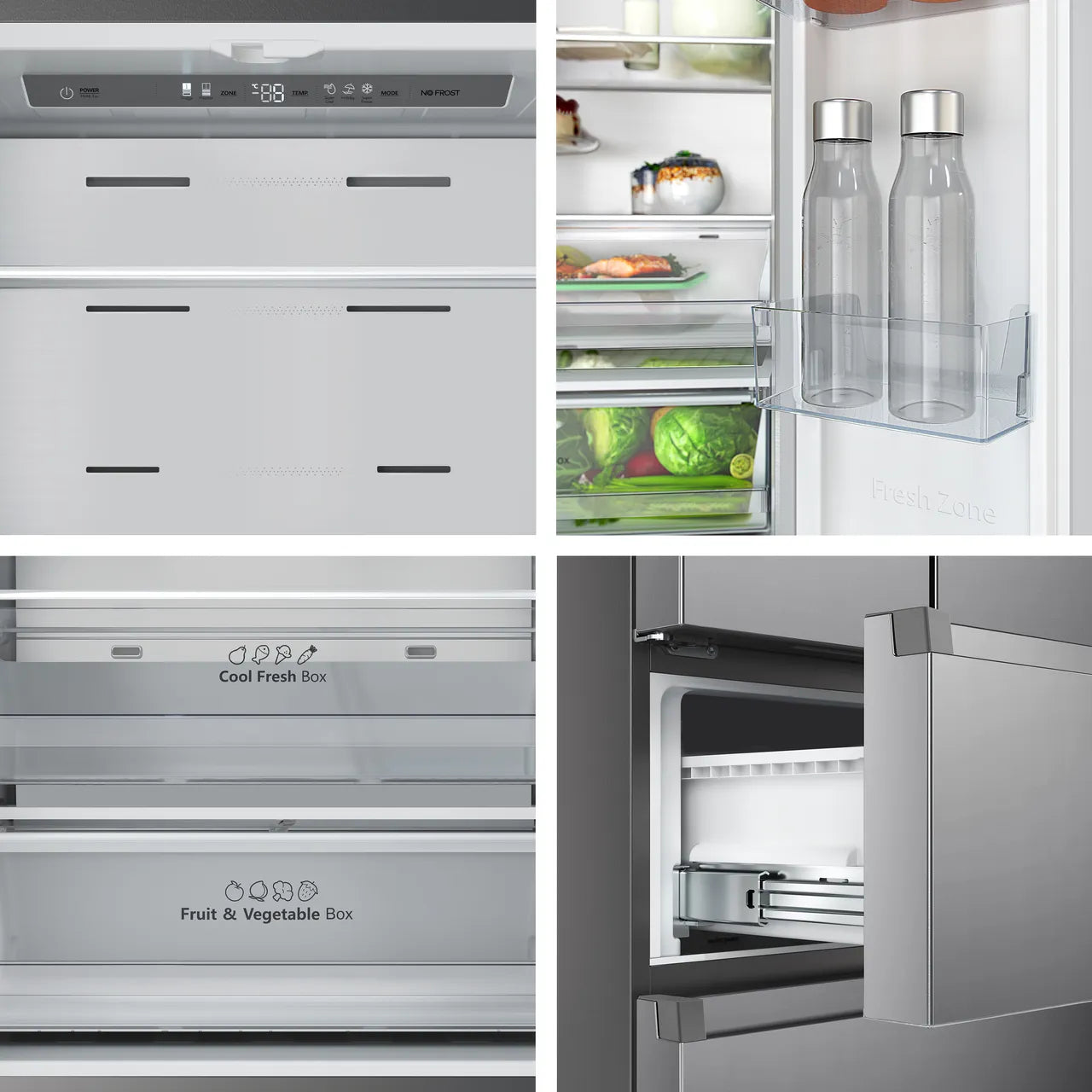 Fridgemaster MF70450ES Total No Frost Multi-door American Fridge Freezer - Silver - E Rated (EX-DISPLAY/C)