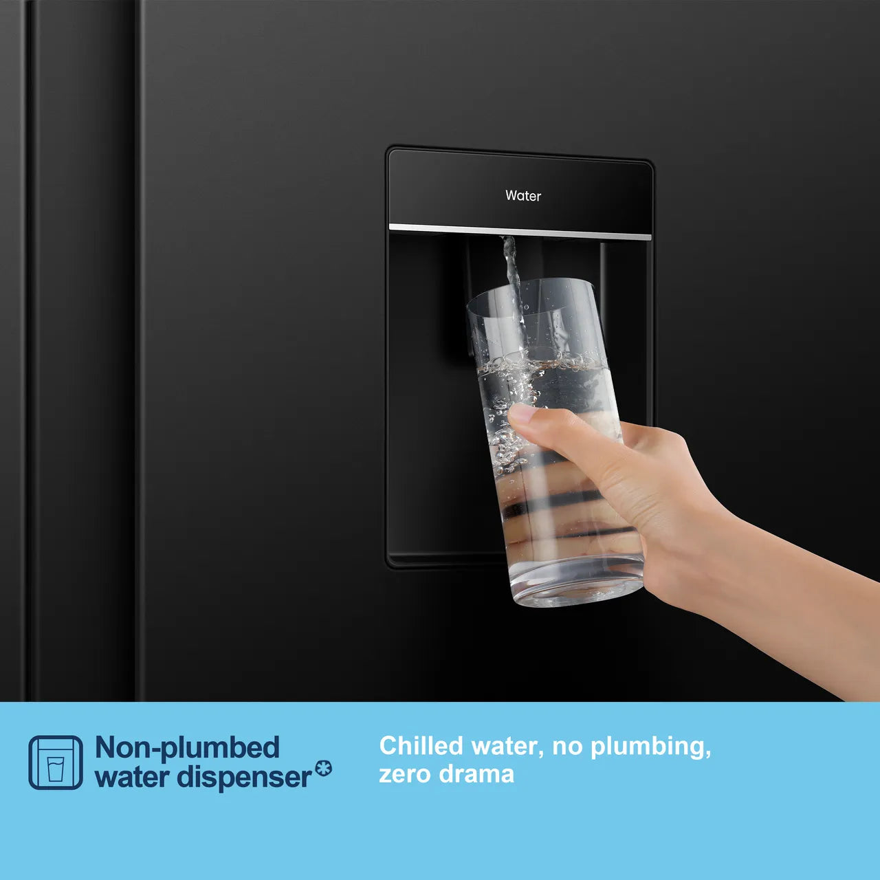 Fridgemaster MS91558DEB Total No Frost American Fridge Freezer - Black #63627