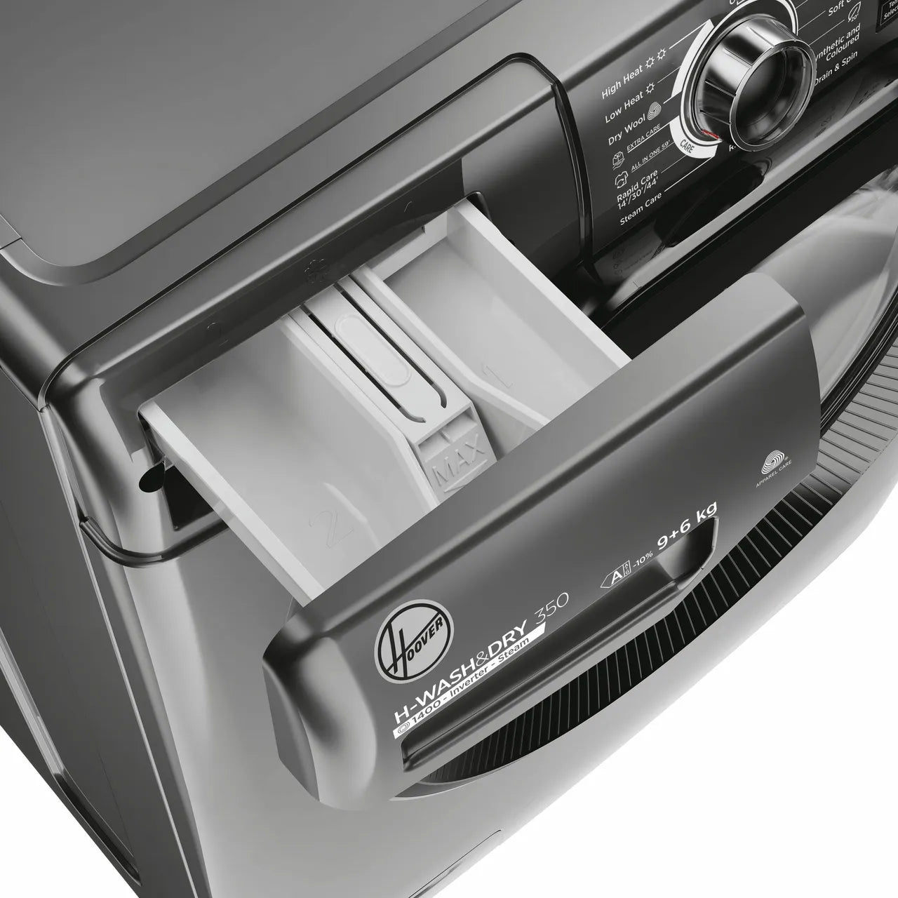 Hoover H-WASH&DRY 350 H3DPS6966TAMBR80 Wifi Connected 9Kg / 6Kg Washer Dryer with 1600 rpm - Graphite - D Rated [Wash&Dry], A Rated [Wash Only] (EX-DISPLAY/C)