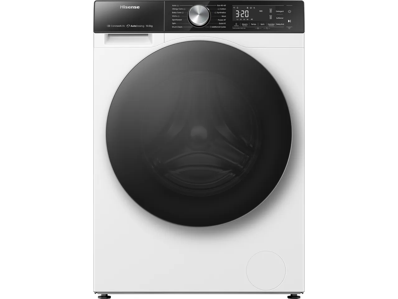 Hisense 5S Series WF5S1045BW 10.5kg WiFi Connected Washing Machine with 1400 rpm - White - A Rated (EX-DISPLAY/C)