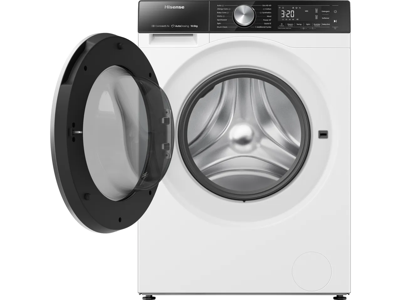 Hisense 5S Series WF5S1045BW 10.5kg WiFi Connected Washing Machine with 1400 rpm - White - A Rated (EX-DISPLAY/C)