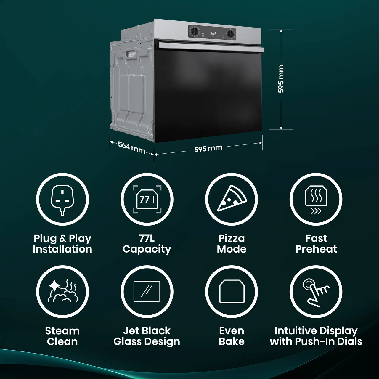 Hisense Hi2 BI622AXPGUK Built In Electric Single Oven - Stainless Steel - A Rated - NEW