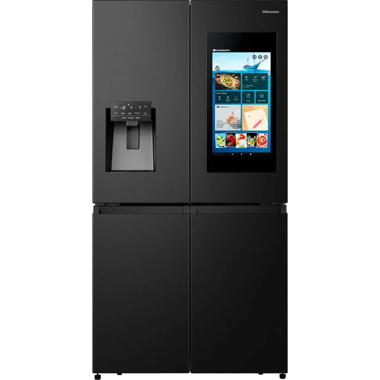 Hisense Pureflat Eclipse RQ760N4IFE Plumbed Total No Frost American Fridge Freezer - Black (EX-DISPLAY/B)