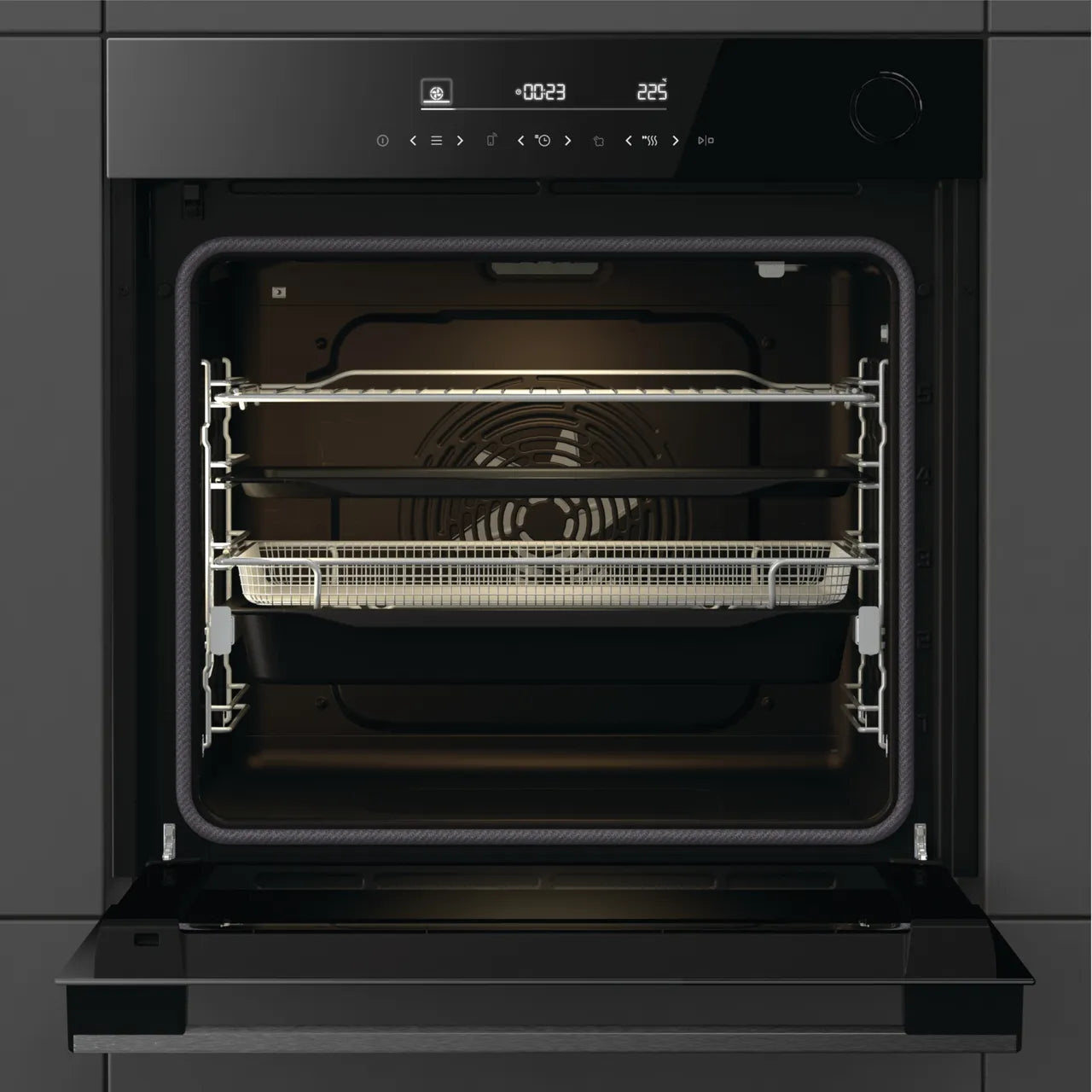 Hisense Hi6 BlackLine BSA66346PDBGUK Wifi Connected Built In Electric Single Oven and Pyrolytic Cleaning - Jet Black - A+ Rated (EX-DISPLAY/C)