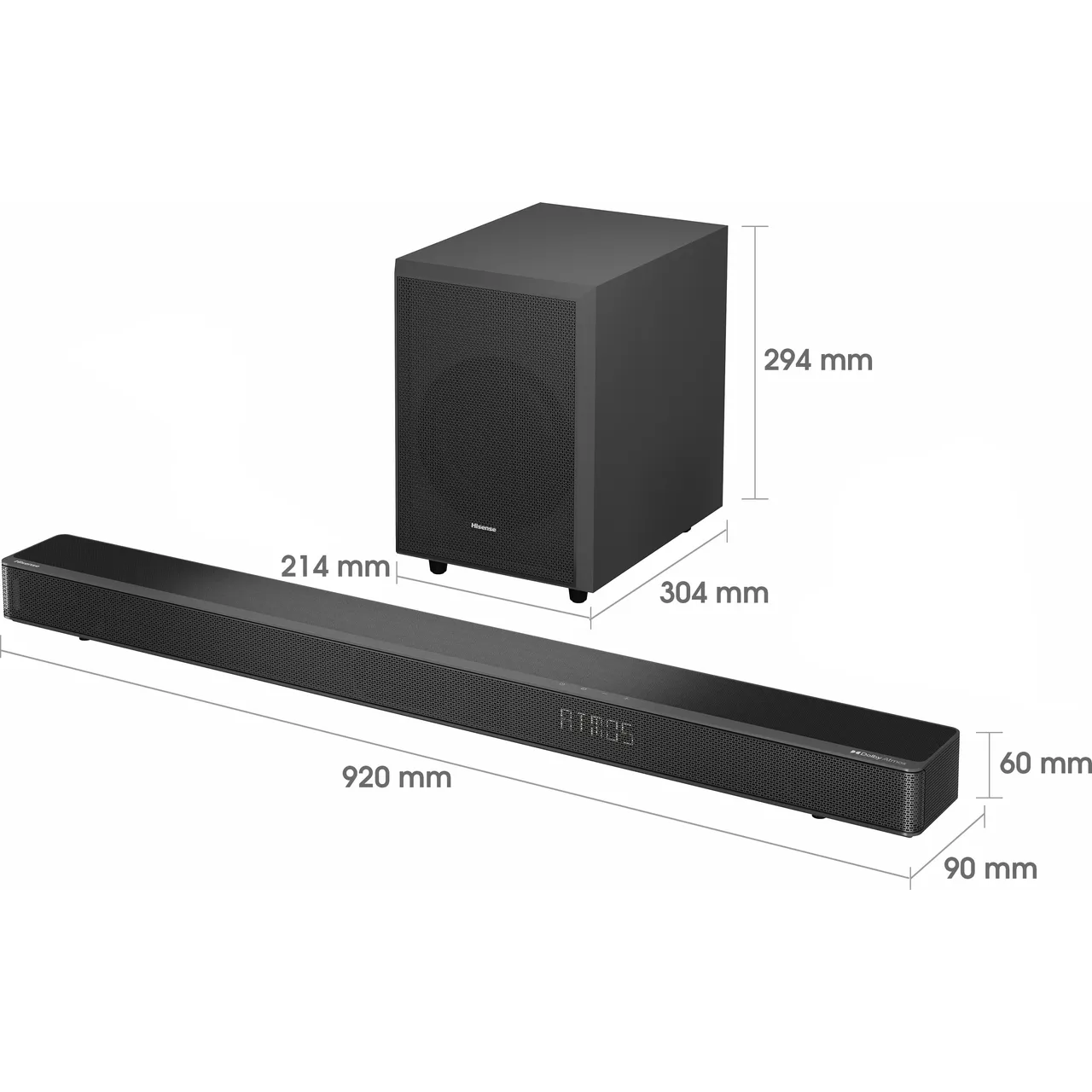 Hisense AX3120G 3.1.2 Soundbar with Wireless Subwoofer - Black