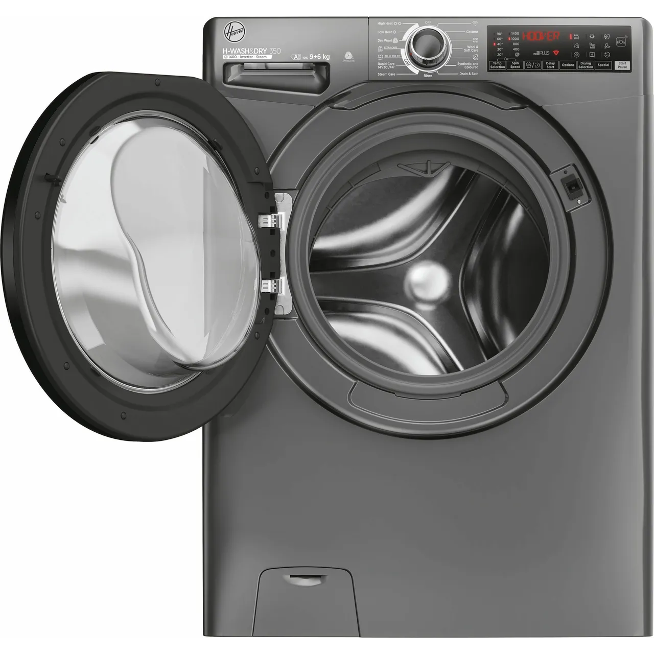 Hoover H-WASH&DRY 350 H3DPS4966TAMBR80 Wifi Connected 9Kg / 6Kg Washer Dryer with 1400 rpm - Graphite - D Rated [Wash&Dry], A Rated [Wash Only] (EX-DISPLAY/B)