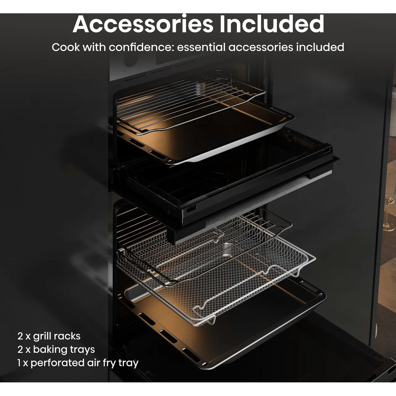 Hisense Hi6 BID914221CX Built In Electric Double Oven - Stainless Steel - A/A Rated (EX-DISPLAY/A)