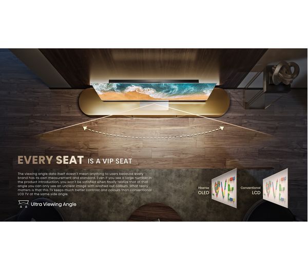 HISENSE 65A9HTUK 65" Smart 4K Ultra HD HDR OLED TV with Google Assistant & Alexa